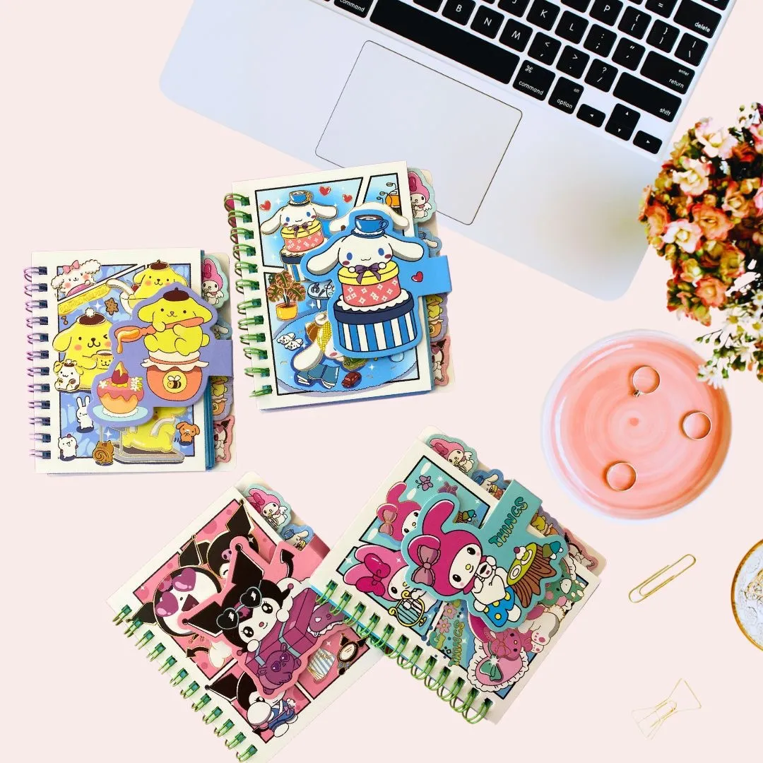 Libreta Personajes Sanrio con 3 Separadores (Varios diseños)