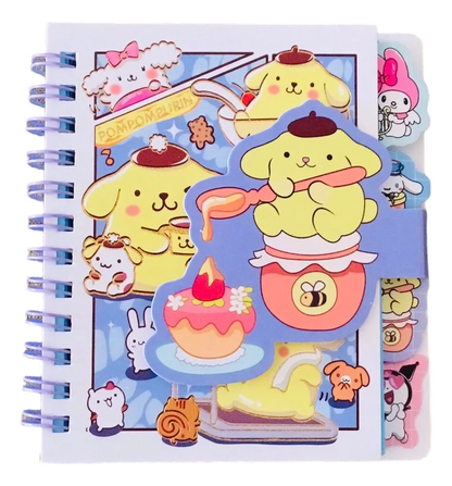 Libreta Personajes Sanrio con 3 Separadores (Varios diseños)