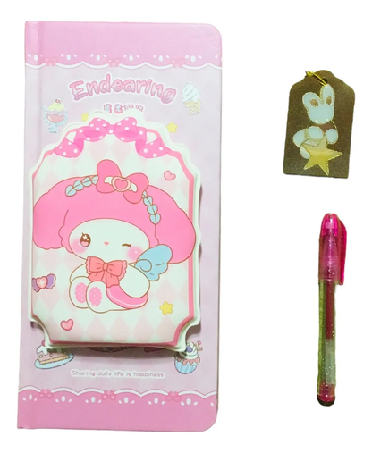 Set Libreta Kawaii Squishy con Lápiz y Marcador de Libro