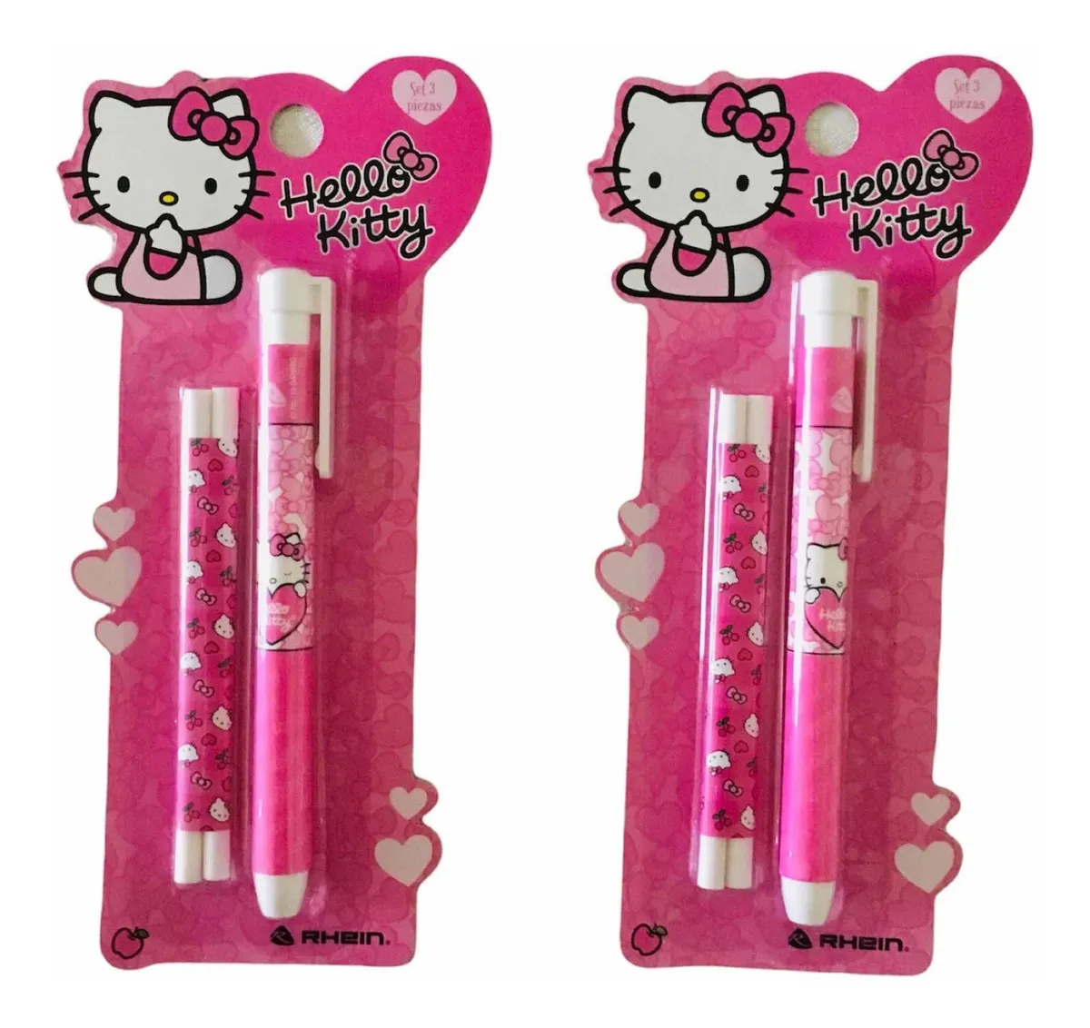 Porta Gomas Sanrio Hello Kitty - Set 2 x 3 Unidades