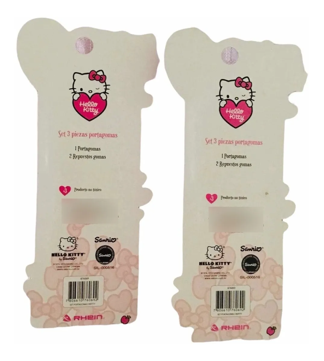 Porta Gomas Sanrio Hello Kitty - Set 2 x 3 Unidades