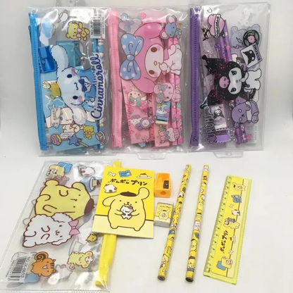 Set Escolar Estuche 7 piezas Personajes Sanrio