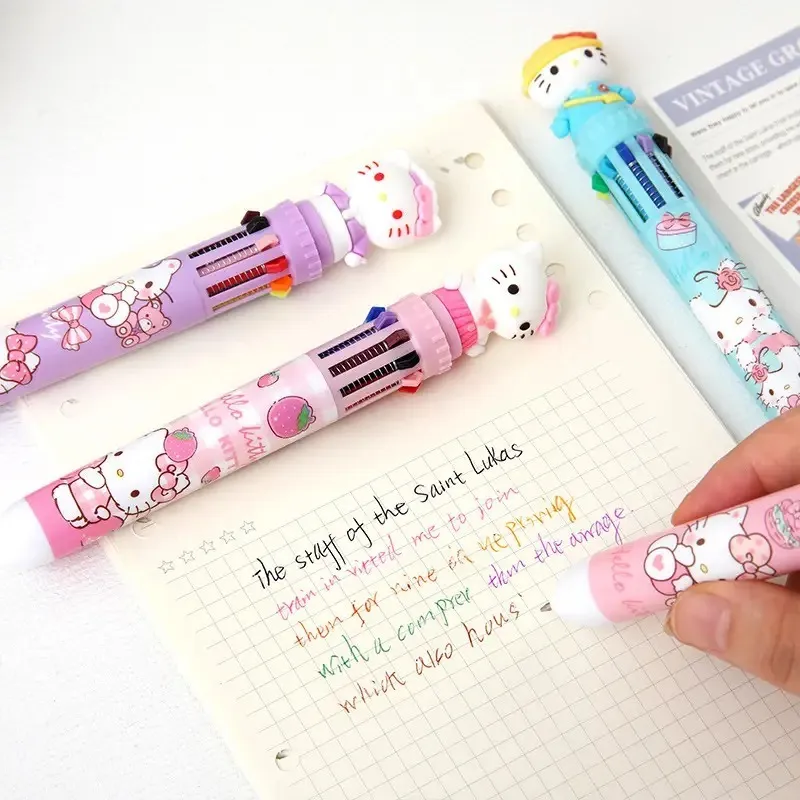 Lápiz Pasta Hello Kitty 10 colores en 1