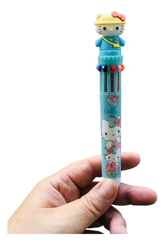Lápiz Pasta Hello Kitty 10 colores en 1