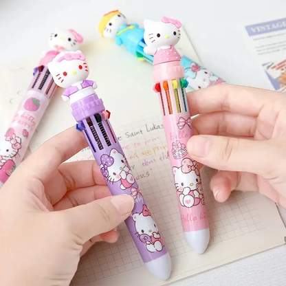 Lápiz Pasta Hello Kitty 10 colores en 1