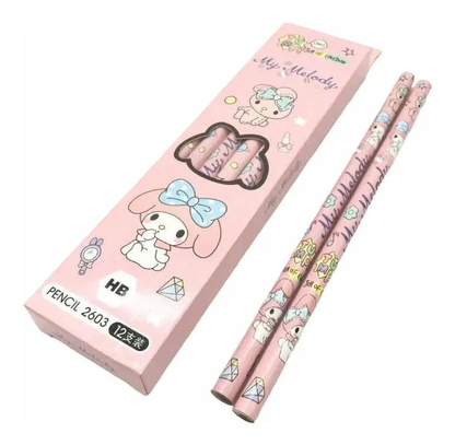 Set 12 Lápices Mina Hello Kitty Y Sus Amigos