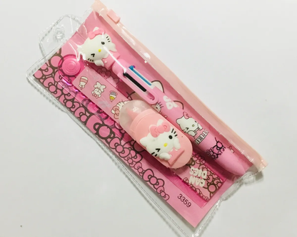 Set Escolar 3 Piezas Personajes Sanrio + Lápiz 5 en 1
