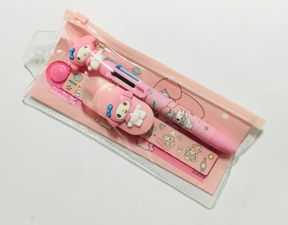 Set Escolar 3 Piezas Personajes Sanrio + Lápiz 5 en 1