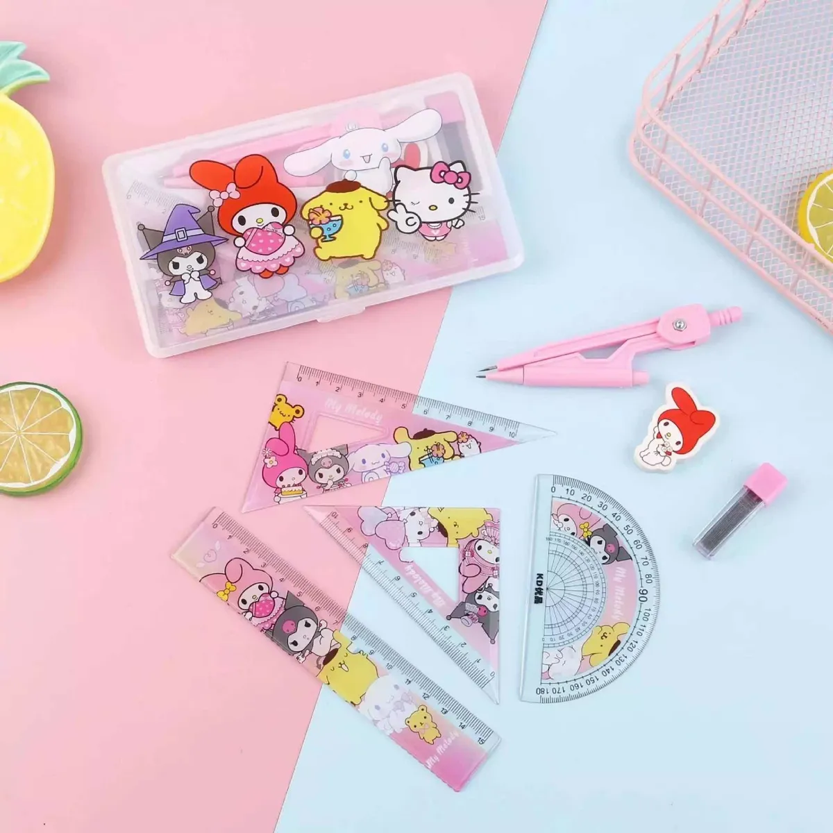 Set Escolar de 8 Piezas Personajes Sanrio