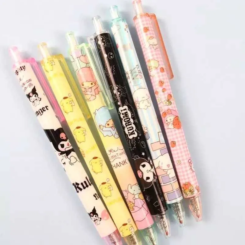Set de 6 lápices de Gel Tinta Negra Personajes Sanrio