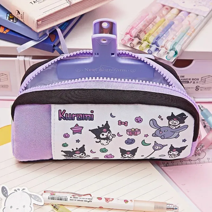 Estuche Escolar Kuromi Violeta con Broche