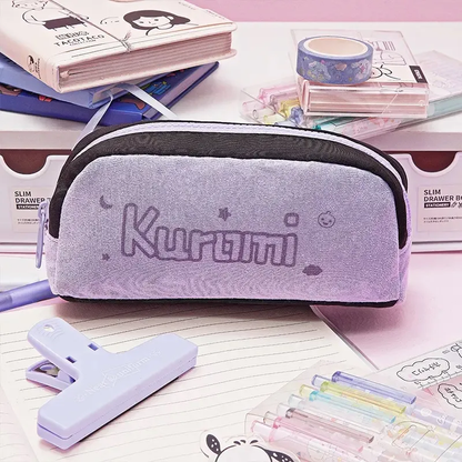 Estuche Escolar Kuromi Violeta con Broche