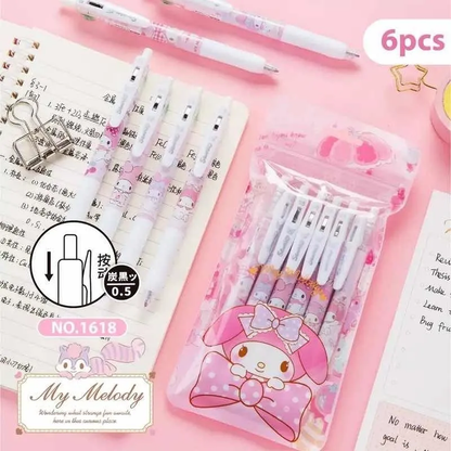 Set 6 Lápices Pasta Sanrio - My Melody Negro