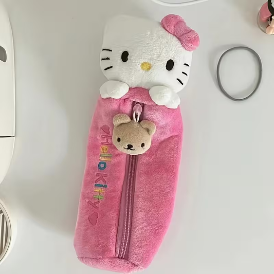 Estuche Cilíndrico Sanrio Hello Kitty de Felpa