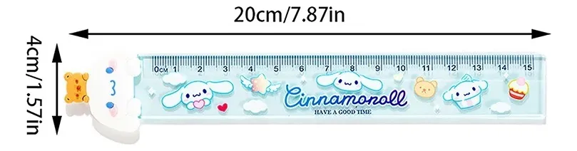 Set de 4 Reglas Personajes Sanrio 15 cm