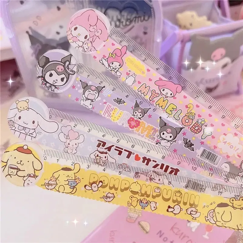 Set de 4 reglas Personajes Sanrio Transparente con Diseño