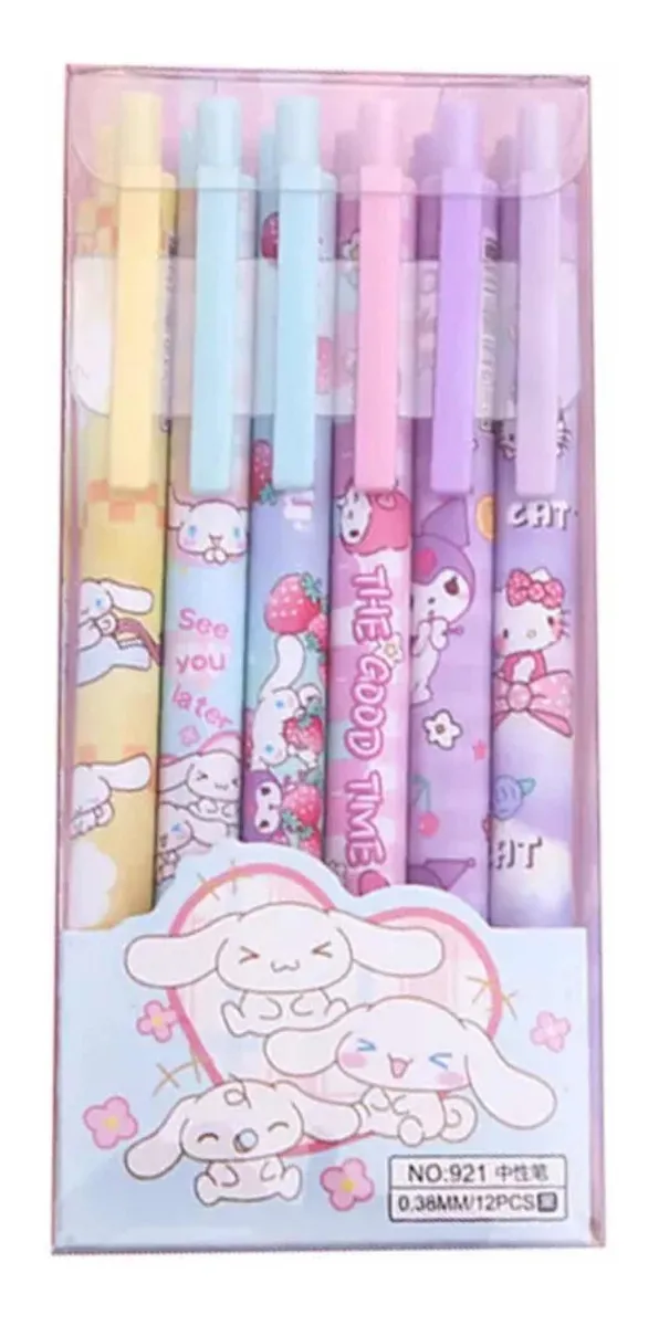 Set 12 Lápices Gel Sanrio Tinta Negra 0,5