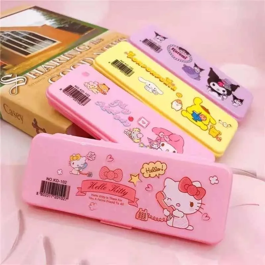 Set de Mini Estuche Personajes Sanrio con Compás y Goma