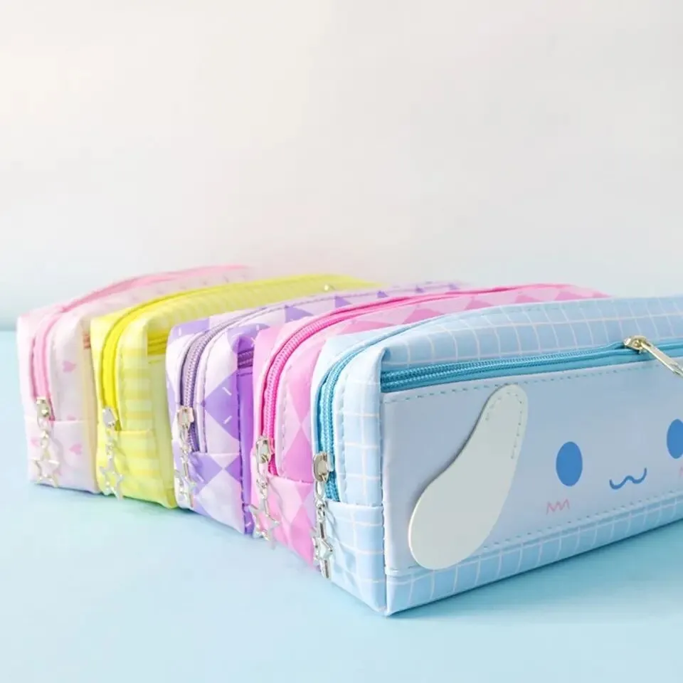 Estuche Escolar Rectangular de Cuerina Amigos Sanrio