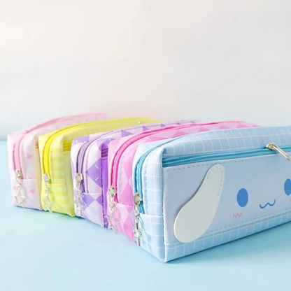 Estuche Escolar Rectangular de Cuerina Amigos Sanrio