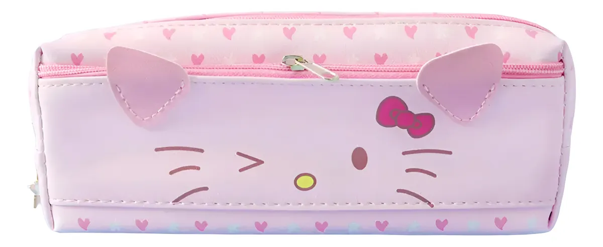 Estuche Escolar Rectangular de Cuerina Amigos Sanrio
