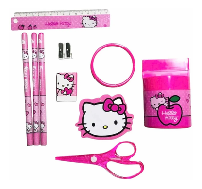 Set Útiles Escolares de 8 piezas Sanrio Hello Kitty