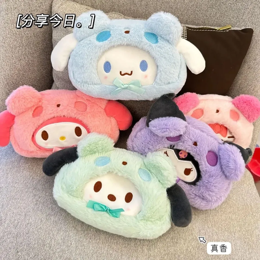 Estuche Escolar de Peluche Personajes Sanrio (Varios Diseños)