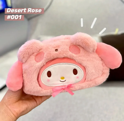 Estuche Escolar de Peluche Personajes Sanrio (Varios Diseños)