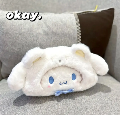 Estuche Escolar de Peluche Personajes Sanrio (Varios Diseños)