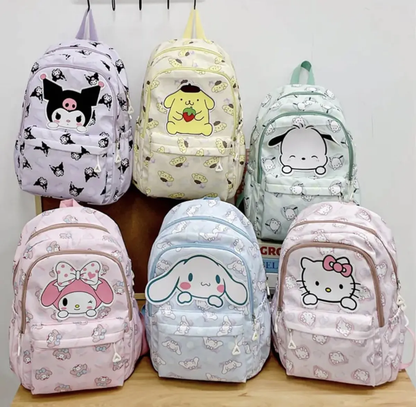 Mochila Escolar Grande de Tela Personajes Sanrio