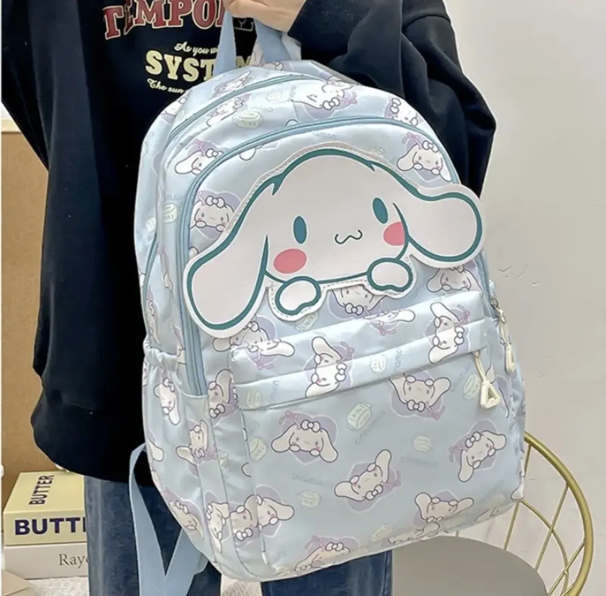 Mochila Escolar Grande de Tela Personajes Sanrio