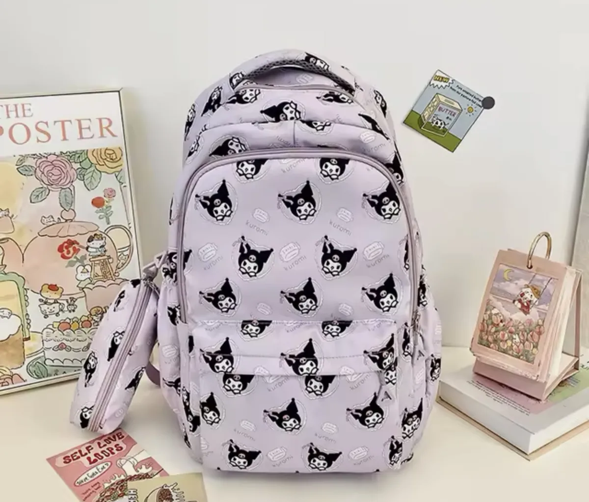 Mochila Escolar Grande de Tela Personajes Sanrio