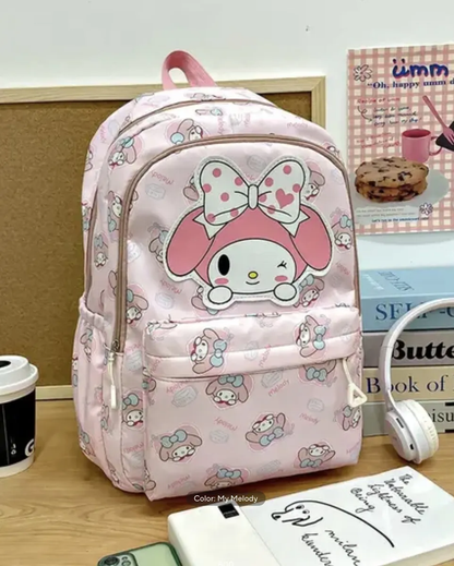 Mochila Escolar Grande de Tela Personajes Sanrio