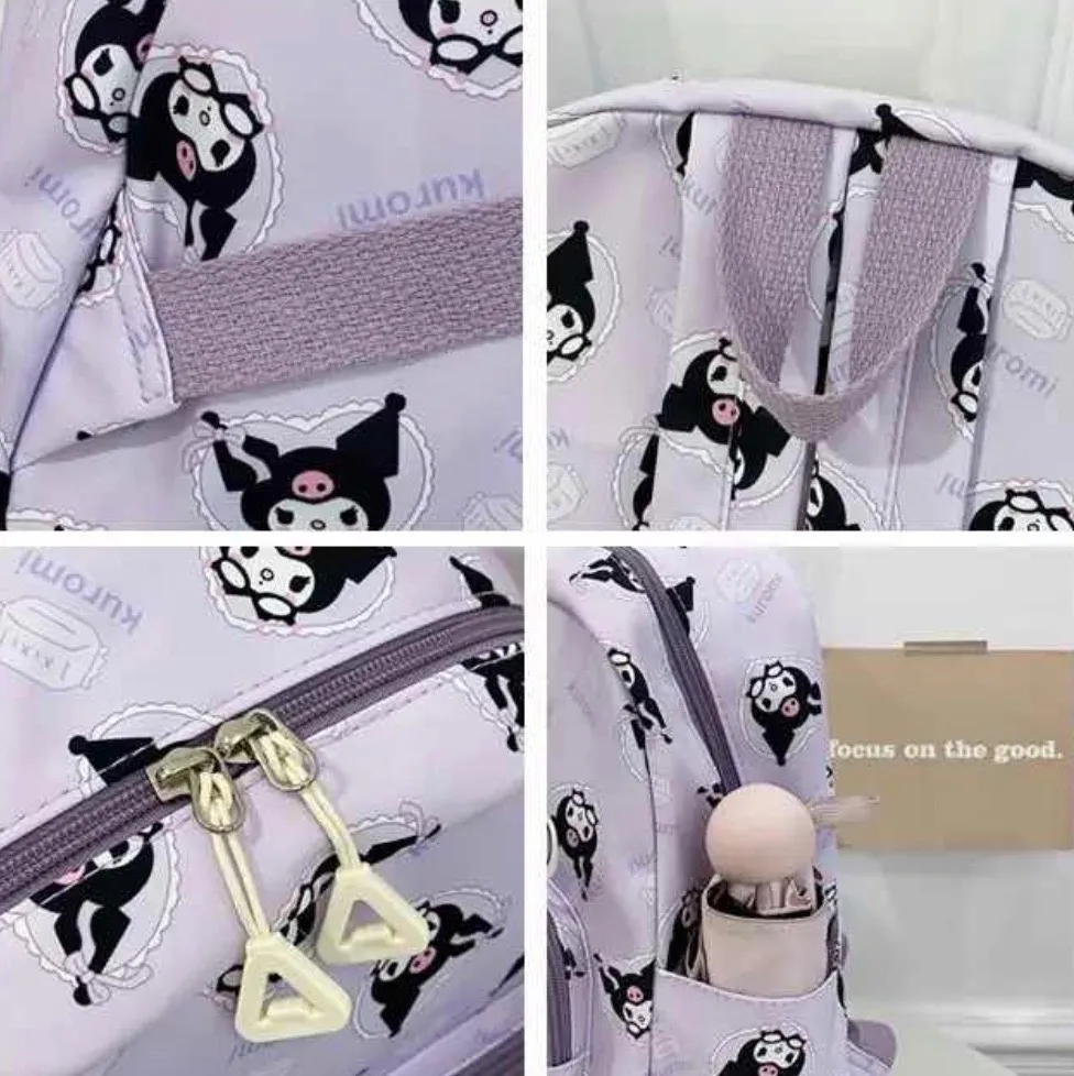 Mochila Kuromi de Tela Lila