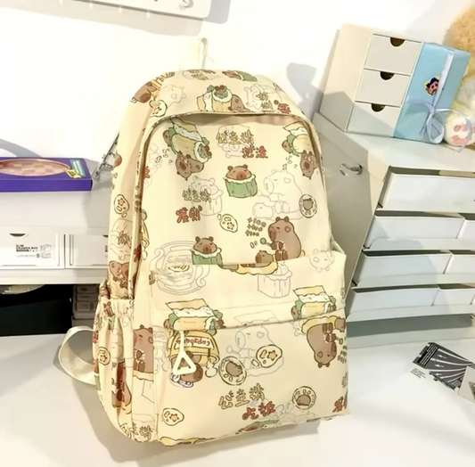 Mochila Escolar de Tela Grande Capibara (Varios modelos)