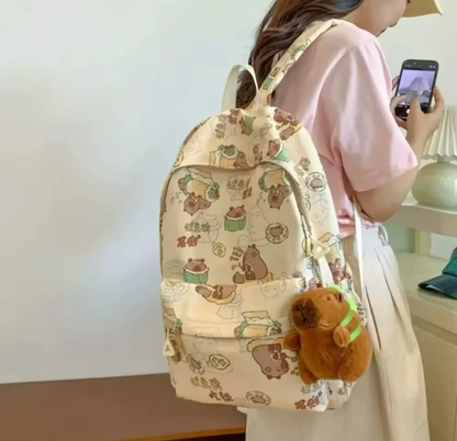 Mochila Escolar de Tela Grande Capibara (Varios modelos)