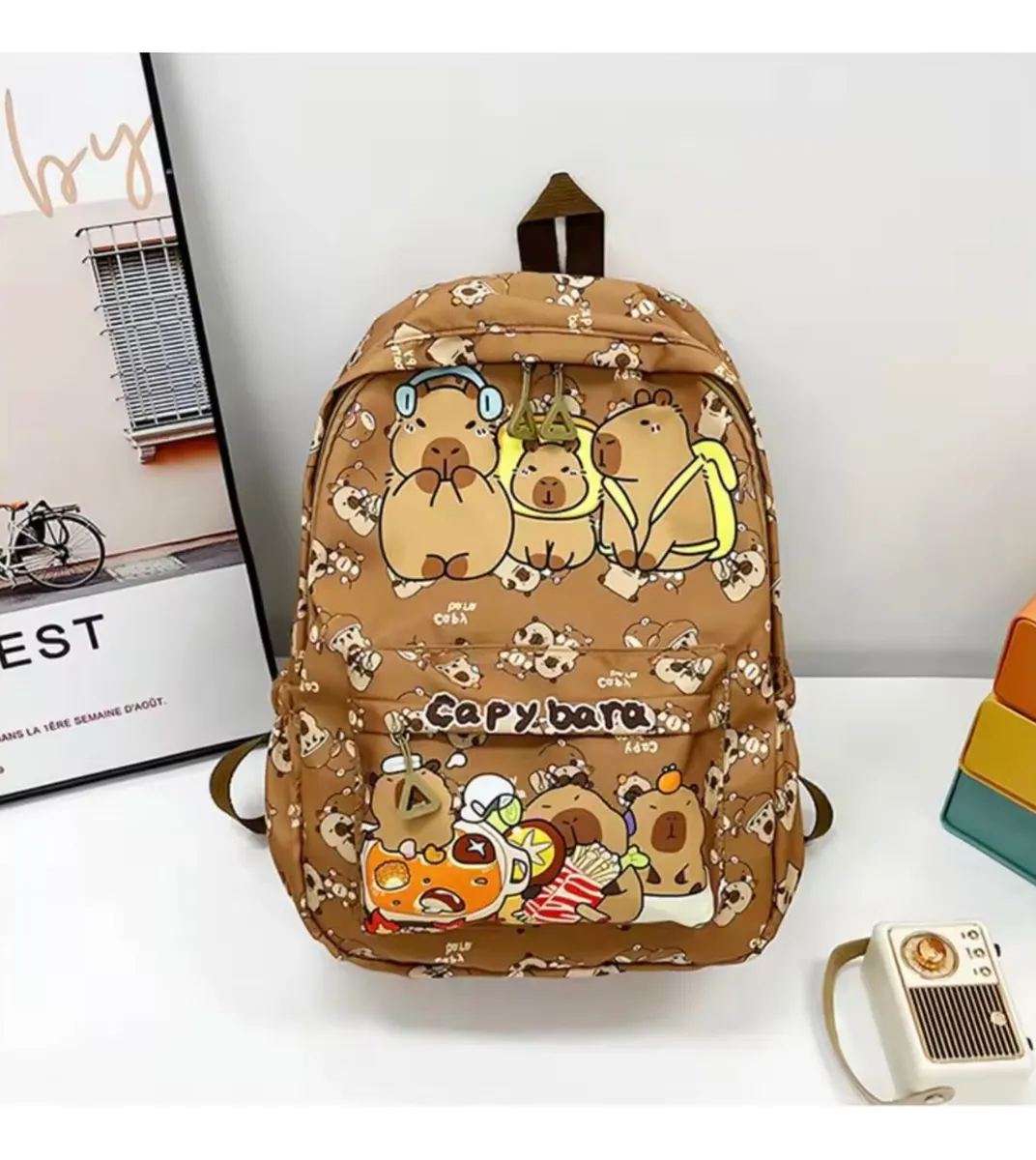 Mochila Escolar de Tela Grande Capibara (Varios modelos)