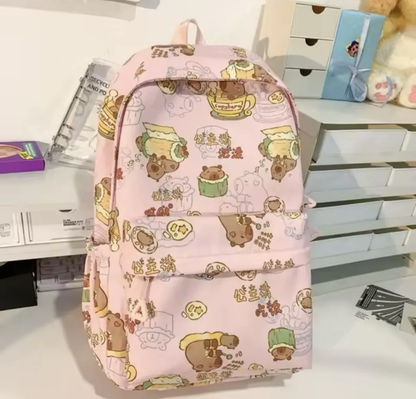 Mochila Escolar de Tela Grande Capibara (Varios modelos)