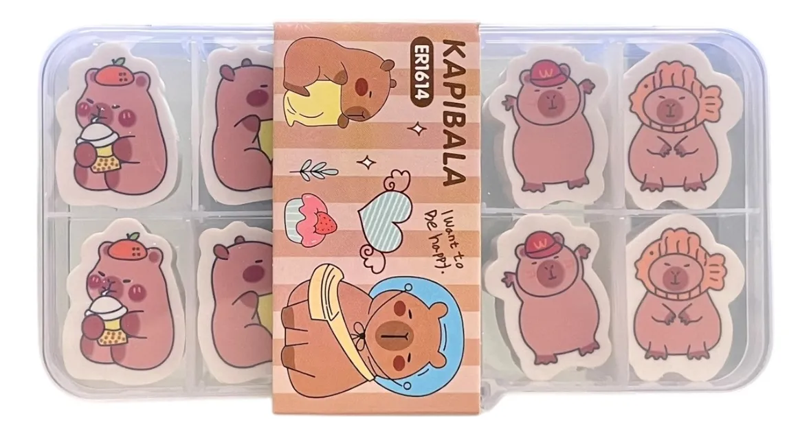 Set De 10 Gomas de Borrar Capibara