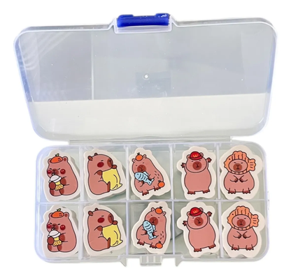 Set De 10 Gomas de Borrar Capibara