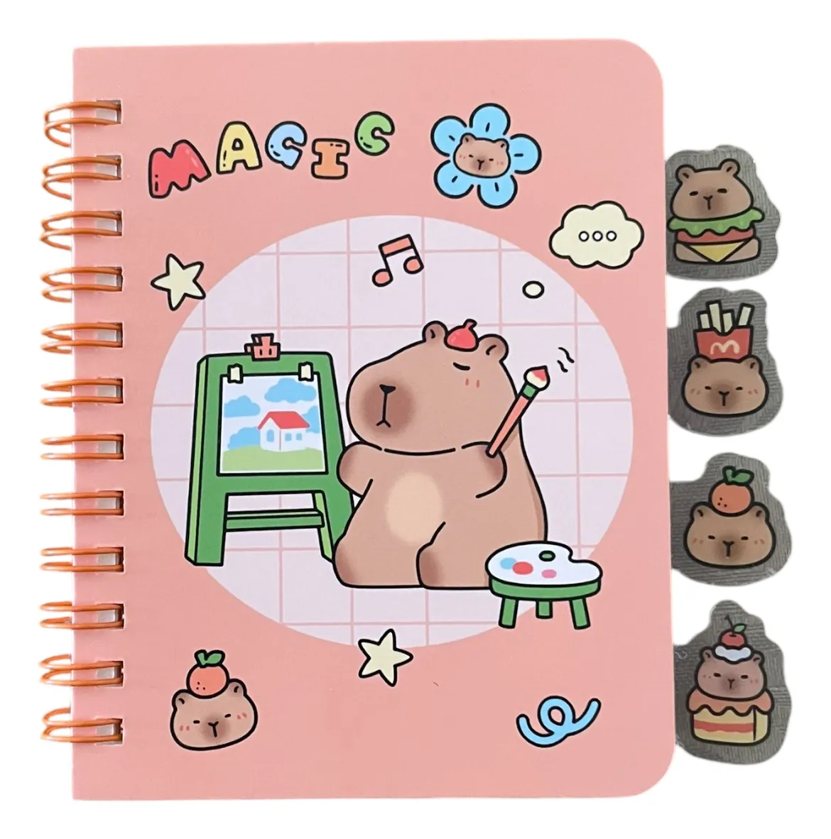 Libreta Pequeña Capibara con 4 separadores (Varios diseños)