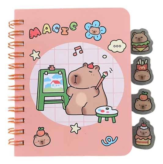 Libreta Pequeña Capibara con 4 separadores (Varios diseños)