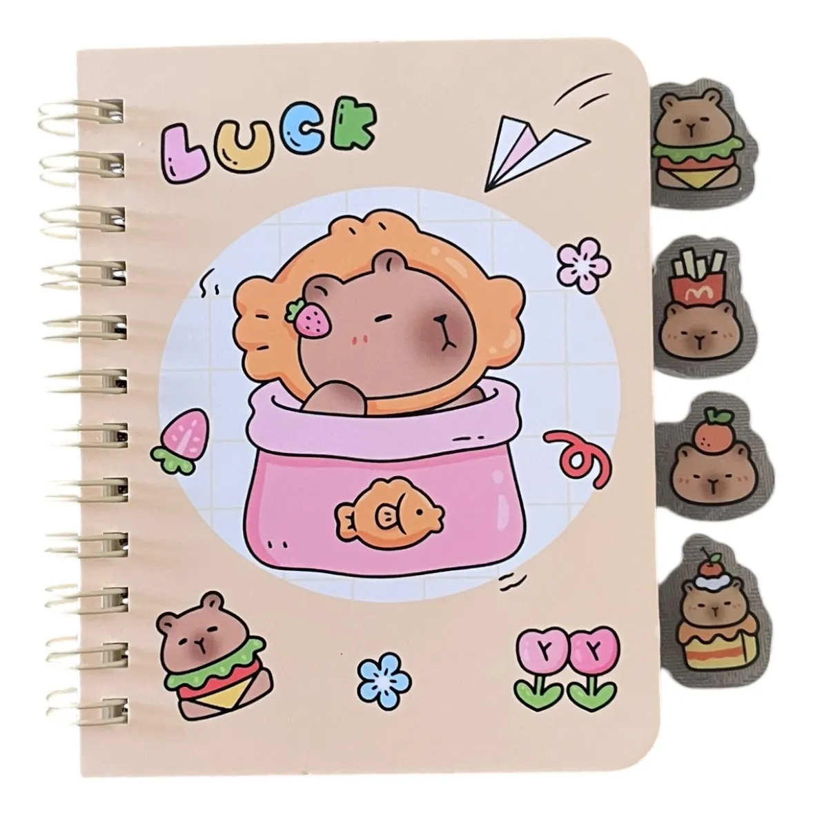 Libreta Pequeña Capibara con 4 separadores (Varios diseños)