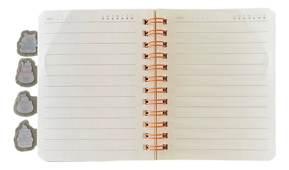 Libreta Pequeña Capibara con 4 separadores (Varios diseños)