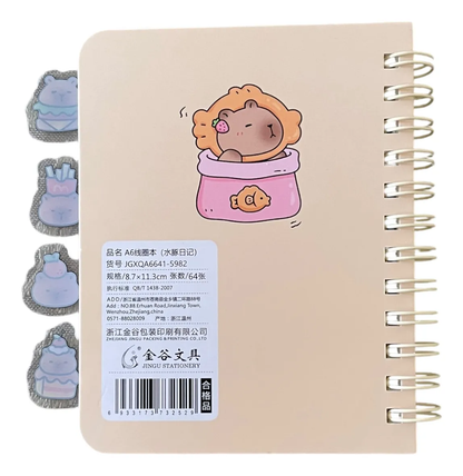 Libreta Pequeña Capibara con 4 separadores (Varios diseños)