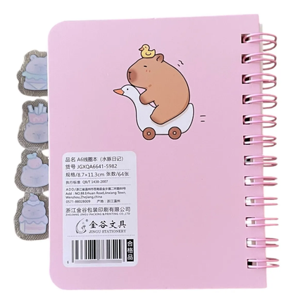 Libreta Pequeña Capibara con 4 separadores (Varios diseños)