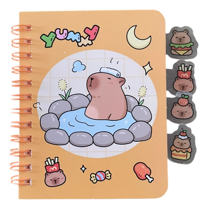 Libreta Pequeña Capibara con 4 separadores (Varios diseños)