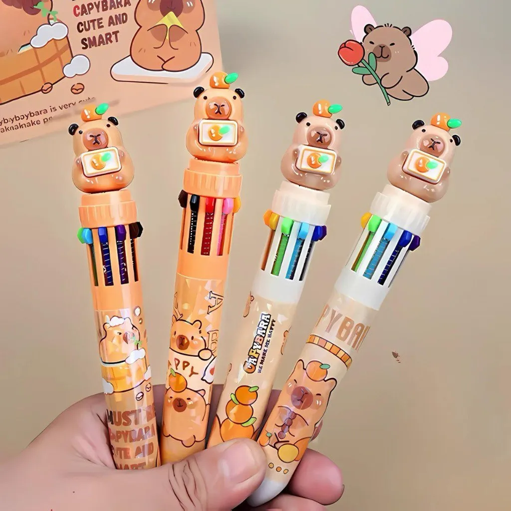 Lápiz Pasta Capibara 10 colores en 1 (Varios diseños)
