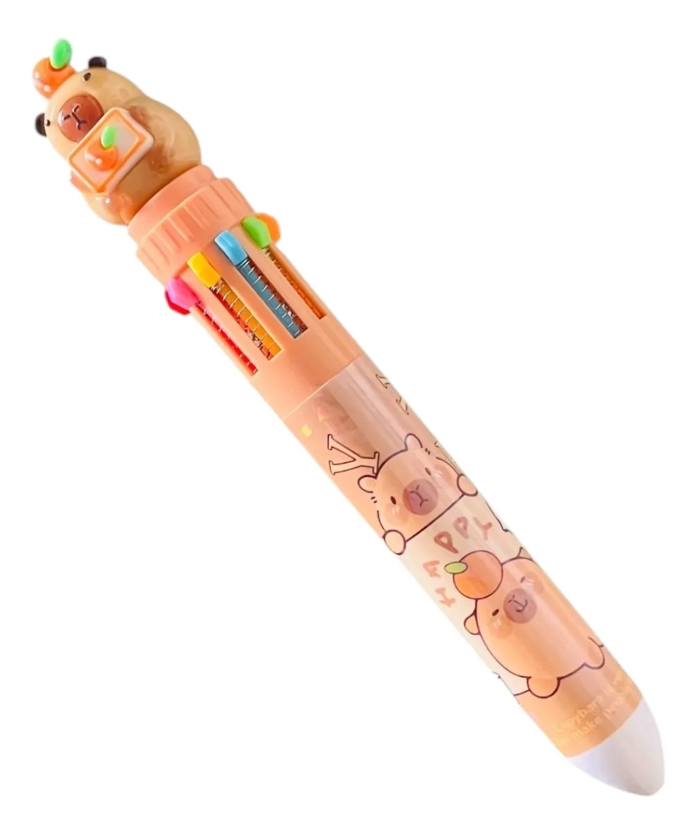 Lápiz Pasta Capibara 10 colores en 1 (Varios diseños)