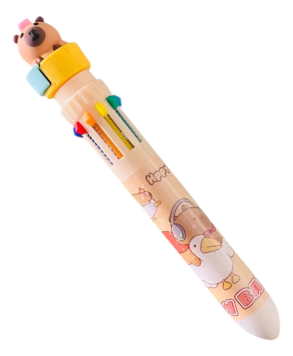 Lápiz Pasta Capibara 10 colores en 1 (Varios diseños)